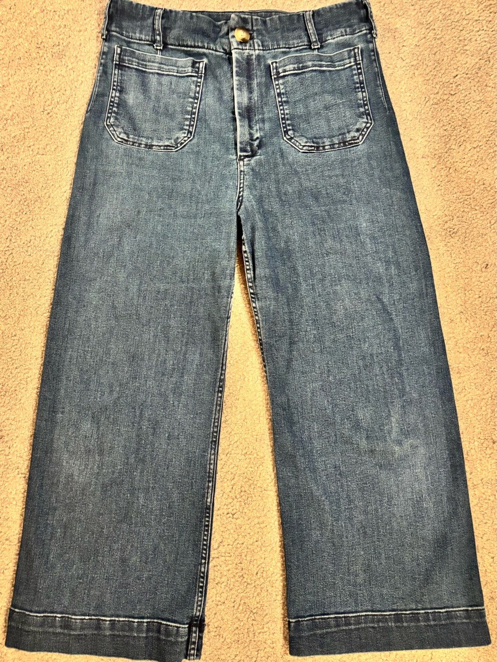 Maeve The Colette Crop High-Rise Wide-Leg Jeans | Size 32